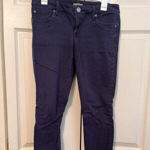 Express Navy Blue Jean Leggings Size 6